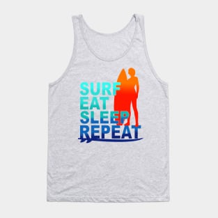 surf eat sleep repeat Tank Top